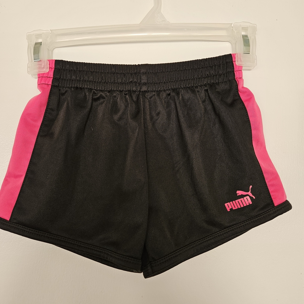Puma Women's Black and Pink Athletic Shorts